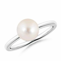 ANGARA 8mm Freshwater Pearl Solitaire Ring in Sterling Silver for Women, Girls - £119.73 GBP+