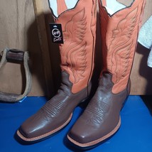 cowboy boots Mens size:11 D, Double H, brown, salmon upper item:p537 - £195.69 GBP