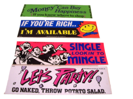 4 Genuine Vintage 80’s Funny Random Assortment Bumper Sticker Humor Made In Usa - £8.67 GBP