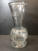 Randall Clear Glass Vase Flower Vase Clear Feather Wheat Leaf 9&quot; tall #8 - £14.02 GBP