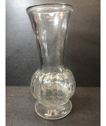 Randall Clear Glass Vase Flower Vase Clear Feather Wheat Leaf 9&quot; tall #8 - £14.01 GBP