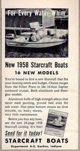 1958 Print Ad Starcraft Boats Aluminum &amp; Fiberglass Goshen,IN - $7.85