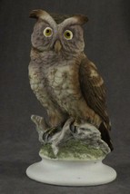 Vintage Lefton China Ceramic Bird Figurine OWL KW866 6&quot; Tall Original St... - $24.20