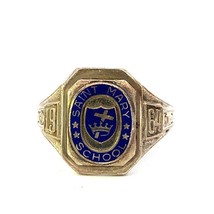 Vintage Signed Oneil Co. Sterling Enamel Saint Mary School 1964 Class Ring sz 11 - £67.18 GBP