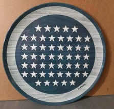 Citrus Grove Melamine Large Round Serving Platter 14&#39;&#39; America Stars USA - $18.50