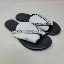 206 Collective Womens Flip Flop Sz 6 Sandals Black Snake Print Leather S... - £18.96 GBP
