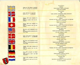 Port Van Cleve Restaurant Menu in 10 Languages Flags Amsterdam Netherlands - $24.73