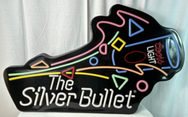 Large 1992 Coors Light “The Silver Bullet” Lighted Plastic Beer Sign - 40&quot; x 24&quot; - £178.02 GBP