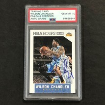 2015-16 NBA Hoops #240 Wilson Chandler Signed AUTO 10 PSA Slabbed Nuggets - £47.03 GBP