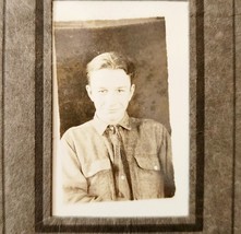 1920s Photo Unknown Handsome Young Man In Cardboard Frame Case Sepia Ton... - $24.99