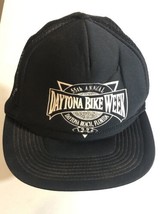 Vintage 1996 Daytona Bike Week Hat Cap Black Mesh Florida Snap Back pa1 - £15.81 GBP