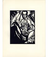 Original 1920 Woodblock Print ERICH HECKEL &quot;Sick Girl&quot; (Krankes Mädchen)... - $873.00