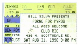 Porno For Pyros Concert Ticket Stub August 31 1996 Tempe Arizona - £19.46 GBP