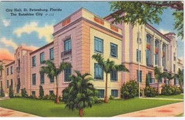 Postcard City Hall St Petersburg Florida The Sunshine City - £1.63 GBP