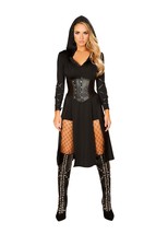 Includes Slit Hooded Dress with Attached Studded Arm Wrap and Studded Ho... - £87.47 GBP