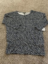 Alfani Printed 3/4-Sleeve Top Square Print Navy Size Large Costal Pull Over - $23.36