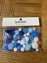 Sarah’s Crafts Christmas Pom Poms Blue White - $11.68