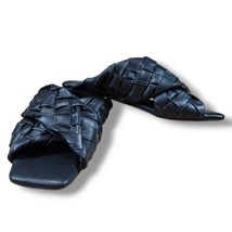 Vince Camuto Shoes Size 6M Womens Vince Camuto Anella Sandals Slides Woven Black - £30.95 GBP
