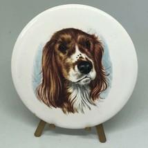 Antique Vintage Victorian Spaniel Dog Porcelain Art With Stand 3.5&quot;  - $18.00