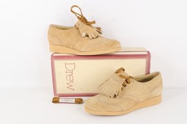 NOS Vtg 90s Streetwear Womens 7.5 2E Fringed Chunky Leather Platform Shoes USA - £102.83 GBP