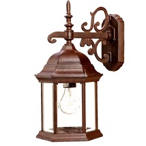 Narrow Brown Domed Hanging Glass Lantern Wall Light - $207.04 CAD
