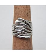 VINTAGE MODERNIST HAGIT GORAL  925 STERLING SILVER RING SIZE 10.25 - £31.62 GBP