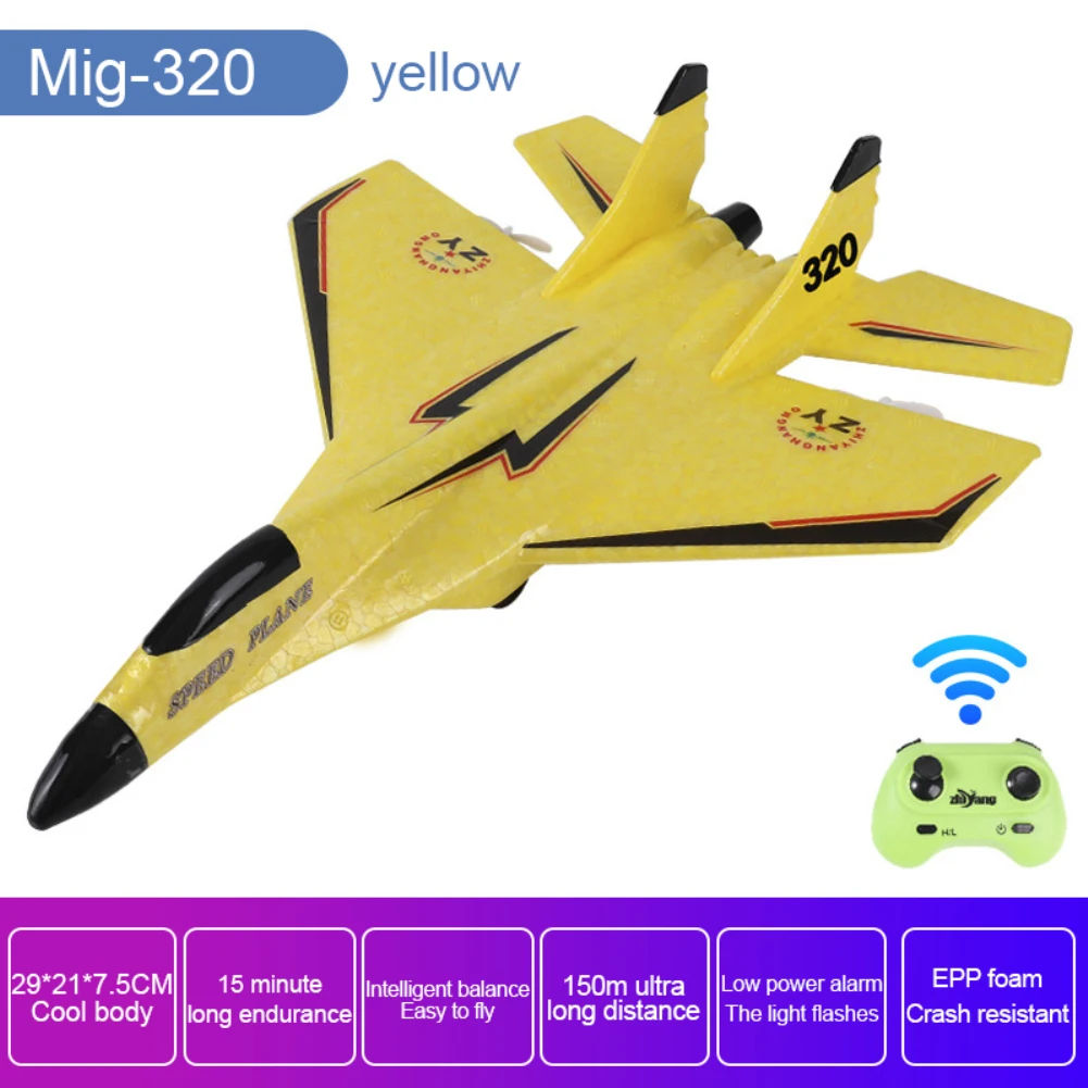 2.4G Remote Control Glider RC Plane Kids Boys Gift MiG 320 RC Airplanes Luminous - £27.89 GBP+