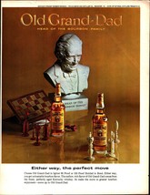 1964 Old Grand Dad Whiskey Vintage PRINT AD Kentucky Bourbon Drink Statue 1960s - £19.24 GBP