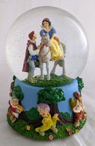 Disney Snow White Seven Dwarfs Snow Globe Music Box I Love You Truly Enesco VTG - £19.54 GBP