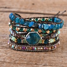 Multilayers Wax Rope Wrap Bracelets Layered Boho Beaded Braided Bracelet Handmad - £25.36 GBP