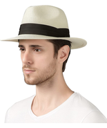 Summer Beach Sun Hat for Men Foldable Floppy Travel Packable Straw - £32.82 GBP