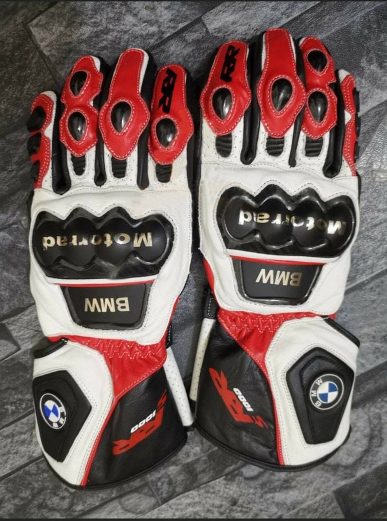 BMW REAL COWHIDE Leather Motorcycle Motorbike Motogp Racing Leather Gloves - $69.99+