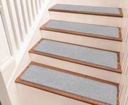 Stair Treads for Wooden Steps Indoor 8&quot; X 30&quot;  4 pieces Non Slip Gray NEW - £24.64 GBP