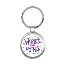 Worlds Best MOTHER : Gift Keychain Great Floral Birthday Family Mom Christmas - £6.38 GBP