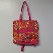 Sakroots Backpack Bag Nylon Tote Pink Floral Pockets Travel 14 Inches Wide - $17.60