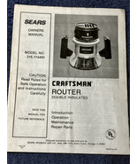 Craftsman Router (315.174450) operation - maintenance- repair -parts boo... - $148.76 MXN