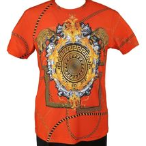 Men Crew T Shirt Makrom Turkey Medallion medusa Lion Floral 1231-426 red Gold image 2