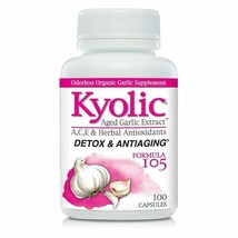 Kyolic Formula 105 Aged Garlic Extract Detox and Anti-Aging (100-Capsules) - £14.08 GBP