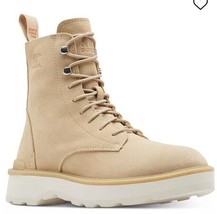 SOREL Hi-Line Lace-Up Mid-Shaft Lug-Sole Booties $185 - US Size 5 - Ceramic-#881 - £74.38 GBP