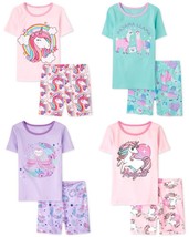 NWT The Childrens Place Llama Rainbow Unicorn Owl Girls Short Sleeve Pajamas Set - £10.34 GBP