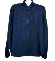 Jared Lang Navy Geometric Men&#39;s Dress  Shirt Long Sleeve Size  3XL - £59.40 GBP