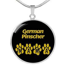 German Pinscher Mama Circle Necklace Stainless Steel or 18k Gold 18-22&quot; Dog Owne - £34.99 GBP
