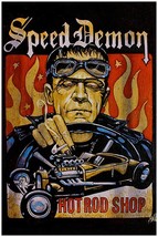Speed Demon Mike Bell Frankenstein Hot Rod Lowbrow Fine Art Print Lithograph - £17.64 GBP+