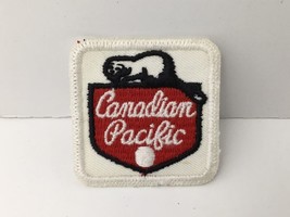 Vintage Train Patch Canadian Pacific Railroad RR Unsewn  2&quot; White With R... - £9.70 GBP