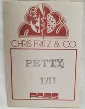TOM PETTY - VINTAGE ORIGINAL 1/11/1978 CLOTH CONCERT TOUR BACKSTAGE PASS - $20.00