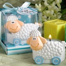 Un-baa-lievable Baby Collection Blue Toy Sheep Design Candle Favors in Box - $13.97