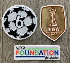 FC Bayern Munich 2019/2020 UEFA Champions League 6 Times Winners Gold Patch Set - £15.46 GBP