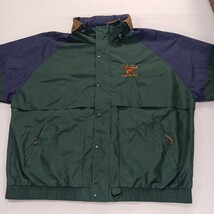 Tri-Mountain Mens Windbreaker Green/Blue Full Zip Hidden Hoodie Jacket Size 2XLT image 13