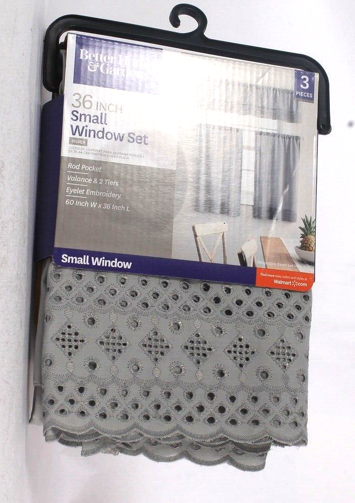 Better Homes & Gardens Artic White Small Window Valance & 2 Tiers Set 60" X 36" - $22.99