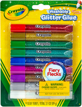 Crayola Washable Glitter Glue Pens .35oz-Bold 9/Pkg - $26.03